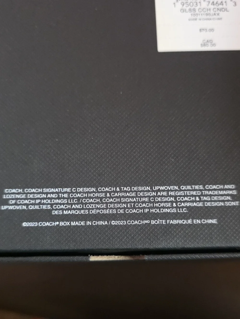 Coach new box